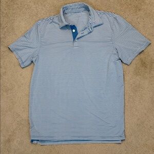 Southern Tide Light Blue Striped Polo